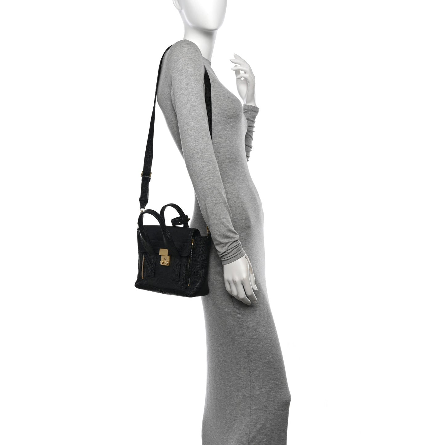 Textured Calfskin Mini Pashli Satchel Black