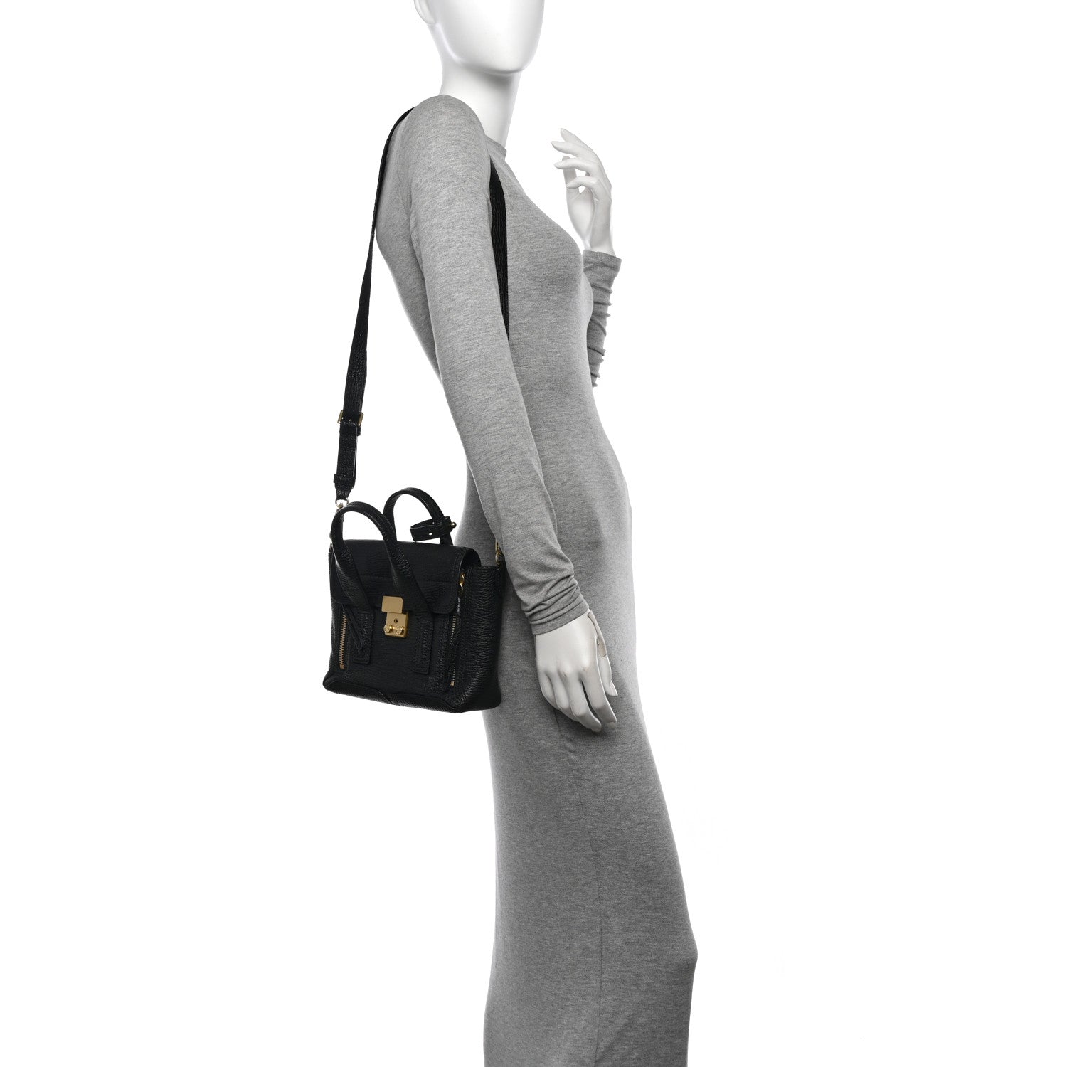 3.1 Phillip Lim Textured Calfskin Mini Pashli Satchel Black 2 of 13