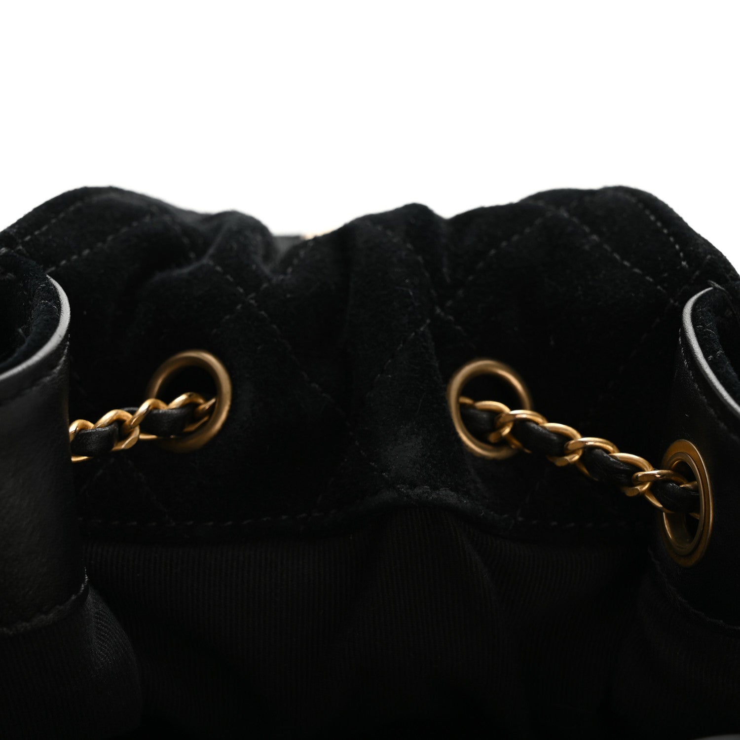Chanel Suede Quilted Medium Chanel 25 Handbag Black 11 of 13