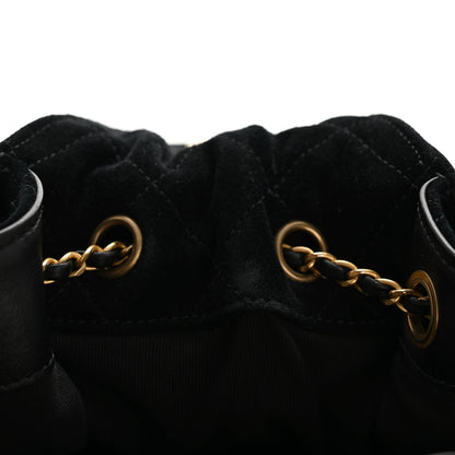 Chanel Suede Quilted Medium Chanel 25 Handbag Black 11 of 13