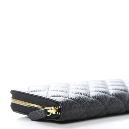Chanel Caviar Quilted Large Gusset Zip Around Wallet Black 6 of 11