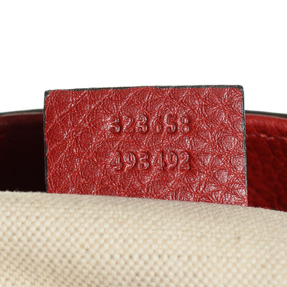 Gucci Calfskin Large Bamboo Shopper Tote Red 7 of 9