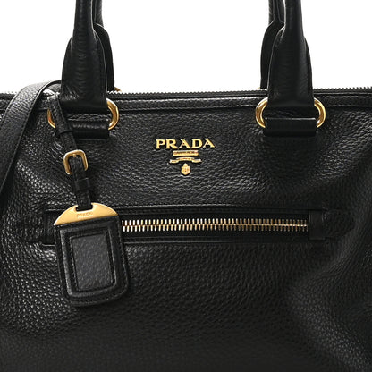 Prada Vitello Daino Shopping Satchel Black 7 of 9