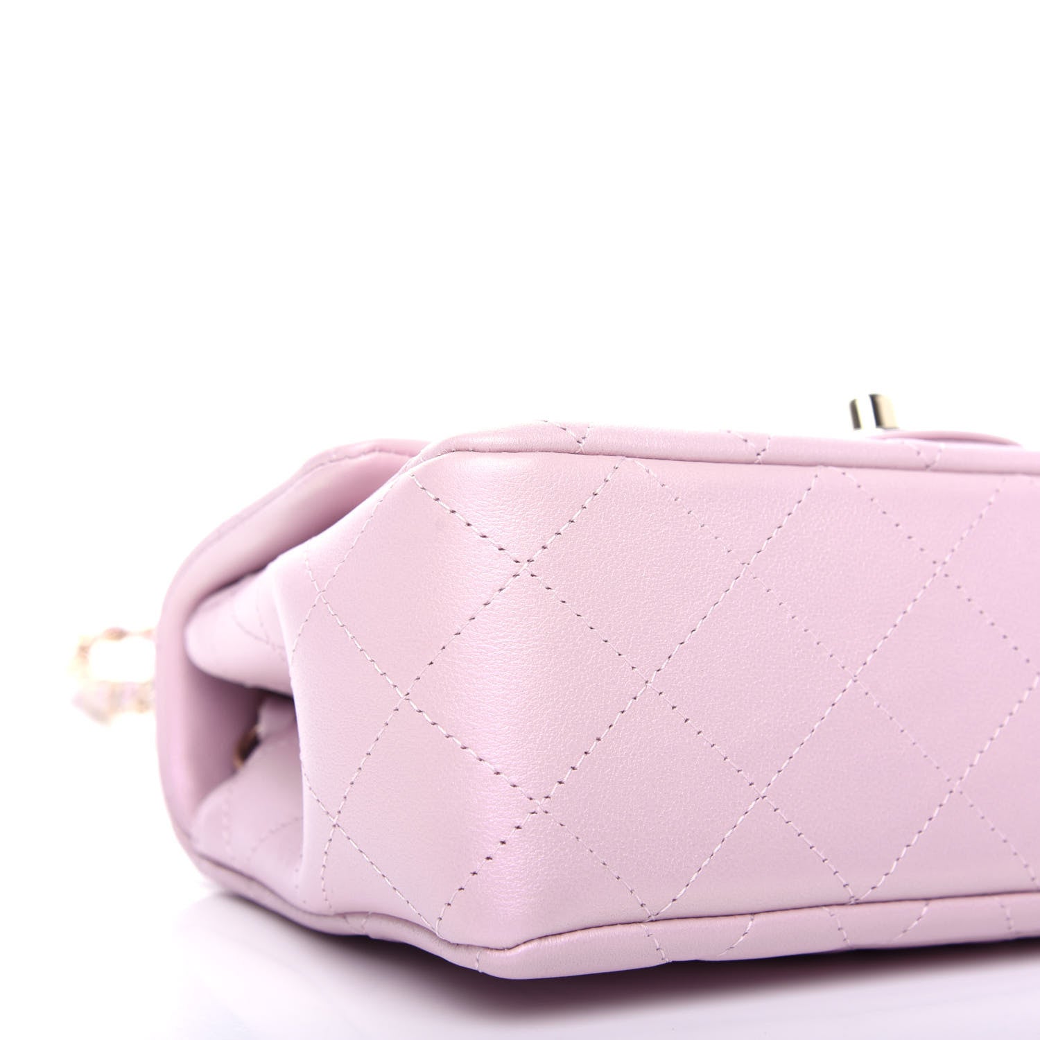 Chanel Iridescent Calfskin Quilted Mini Rectangular Flap Light Pink 8 of 11