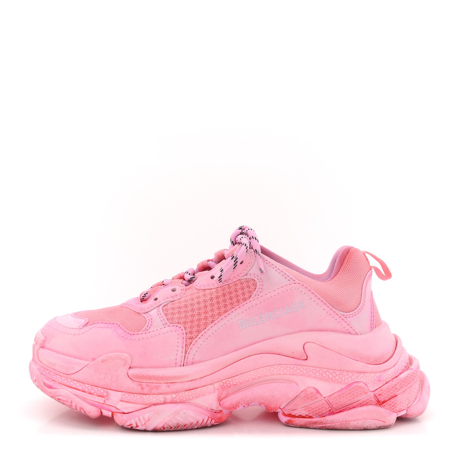 Fabric Mesh Distressed Womens Triple S Sneakers 39 Pink