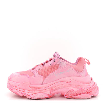 Balenciaga Fabric Mesh Distressed Womens Triple S Sneakers 39 Pink 1 of 10