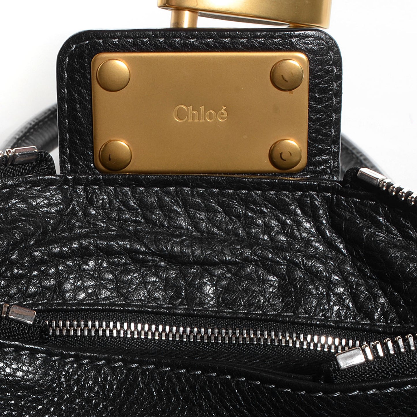 Leather Medium Paddington Satchel Black