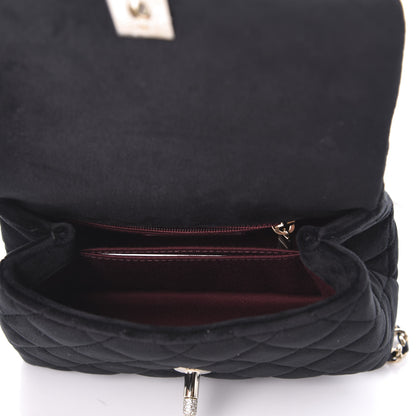 Chanel Velvet Crystal Quilted Extra Mini Coco Handle Flap Black 5 of 10