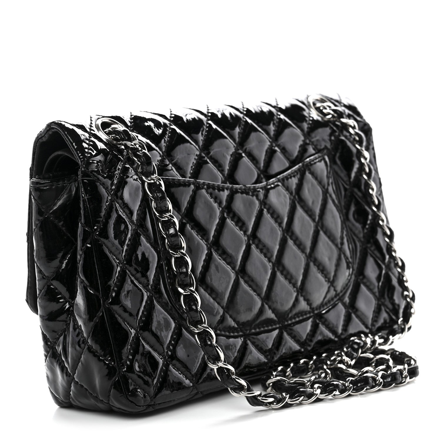 Chanel Patent Quilted Medium Double Flap Black 3 of 13