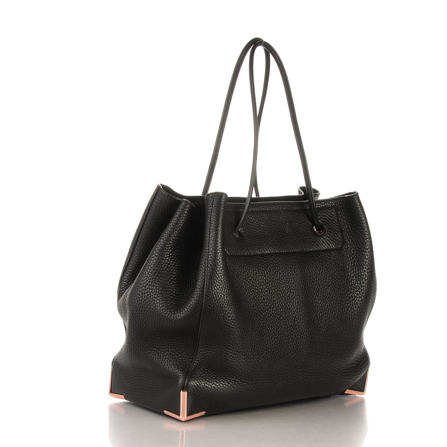 Alexander Wang Pebbled Calfskin Large Prisma Skeletal Tote Black Rose Gold Hardware 3 of 6