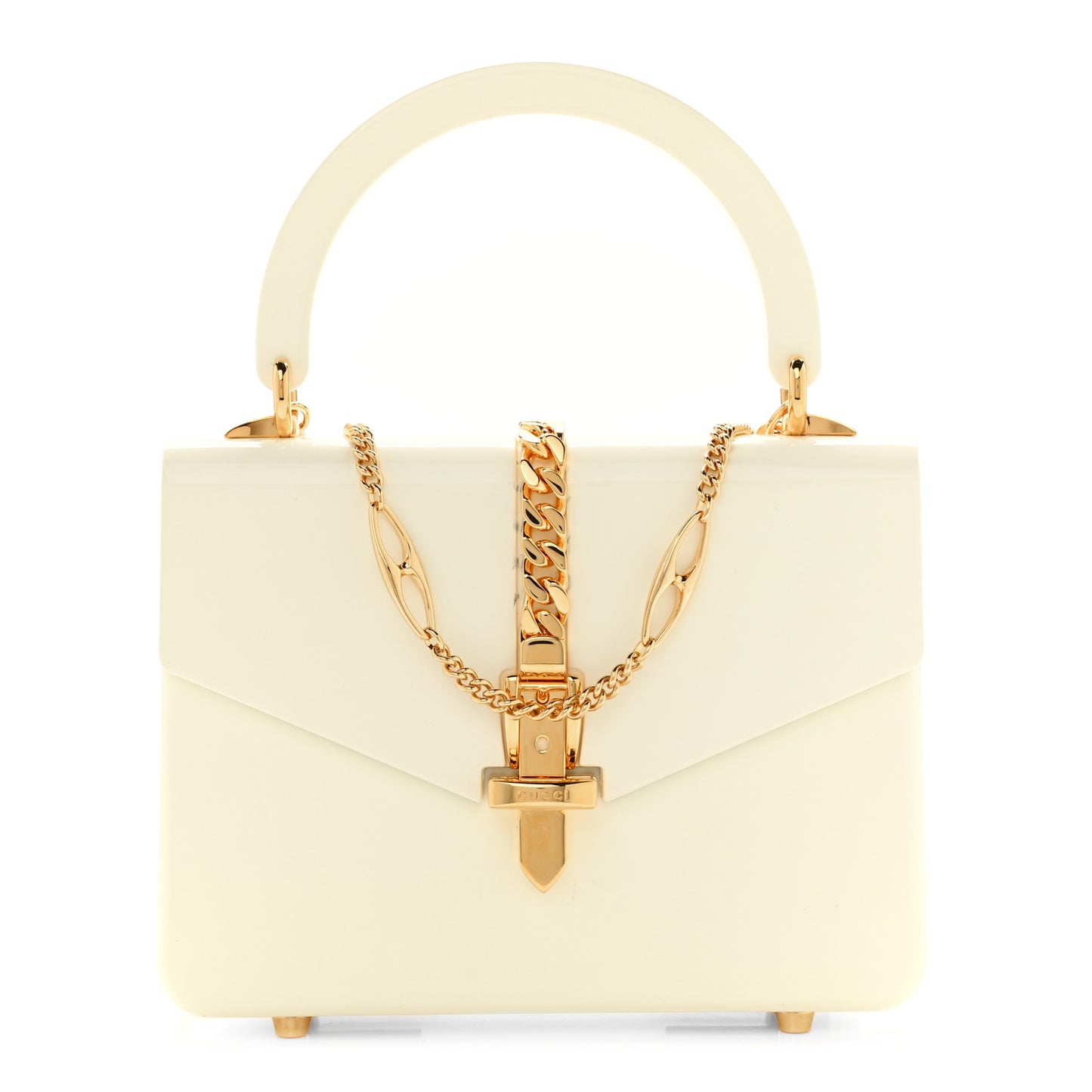 Plexiglass Mini Sylvie 1969 Top Handle Bag Ivory