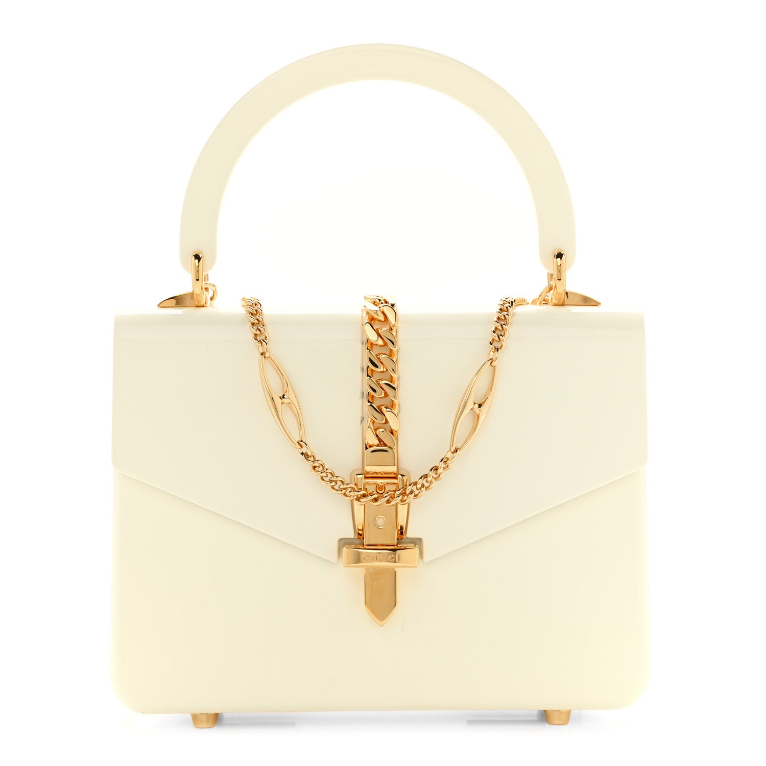 Gucci Plexiglass Mini Sylvie 1969 Top Handle Bag Ivory 1 of 12