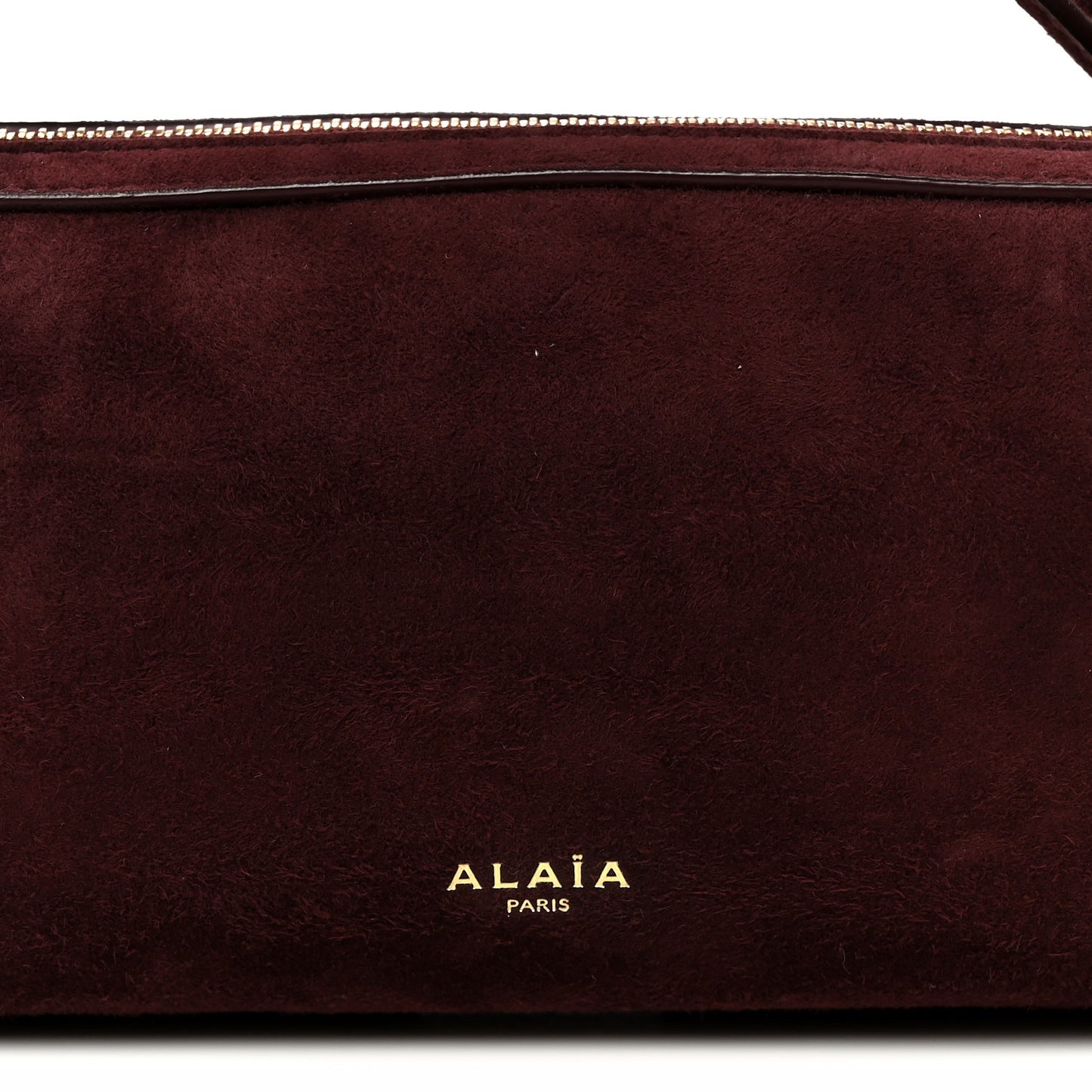 Suede Goatskin Teckel Clutch Rouge Grenat