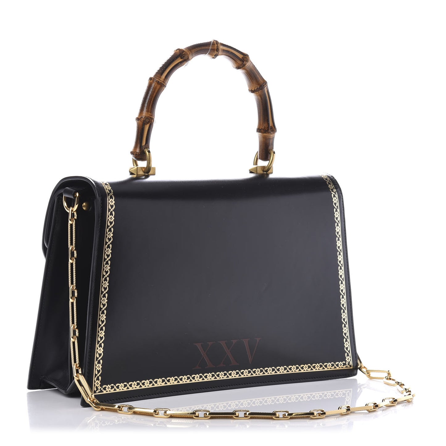 Smooth Calfskin Medium Ottilia Top Handle Bag Black