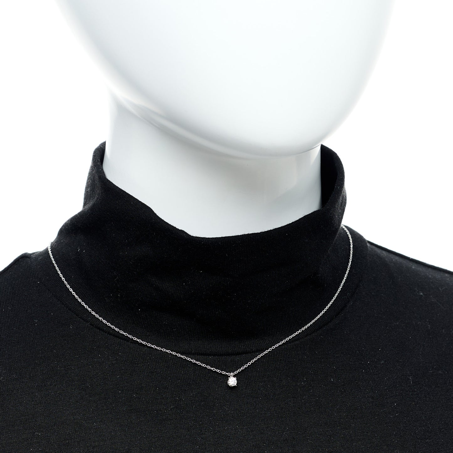 Platinum Diamond .17ct Solitaire Pendant Necklace