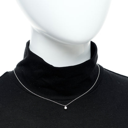 Tiffany Platinum Diamond .17ct Solitaire Pendant Necklace 2 of 5