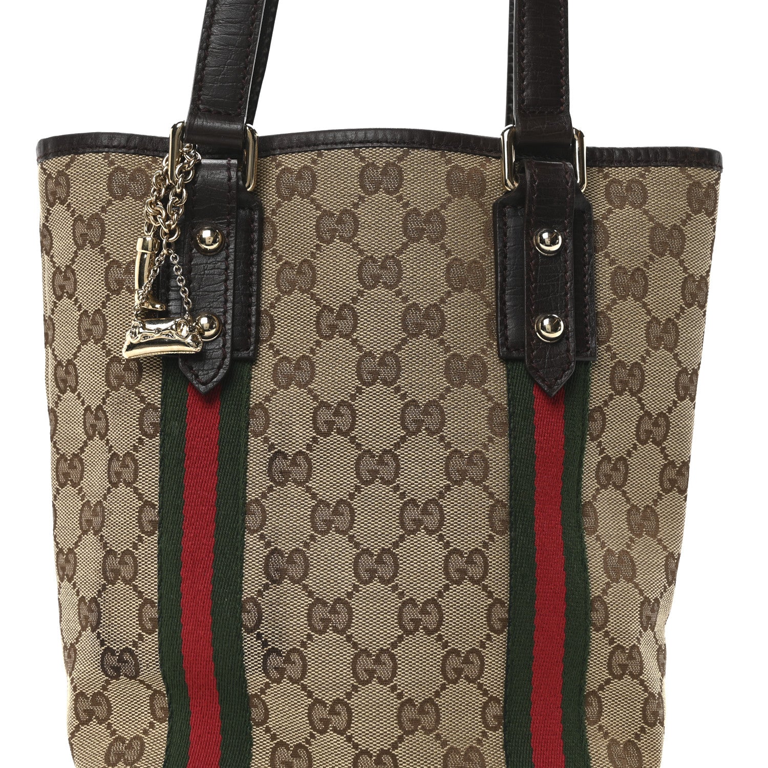 Gucci Monogram Web Small Jolicoeur Shopper Tote Dark Brown 8 of 10