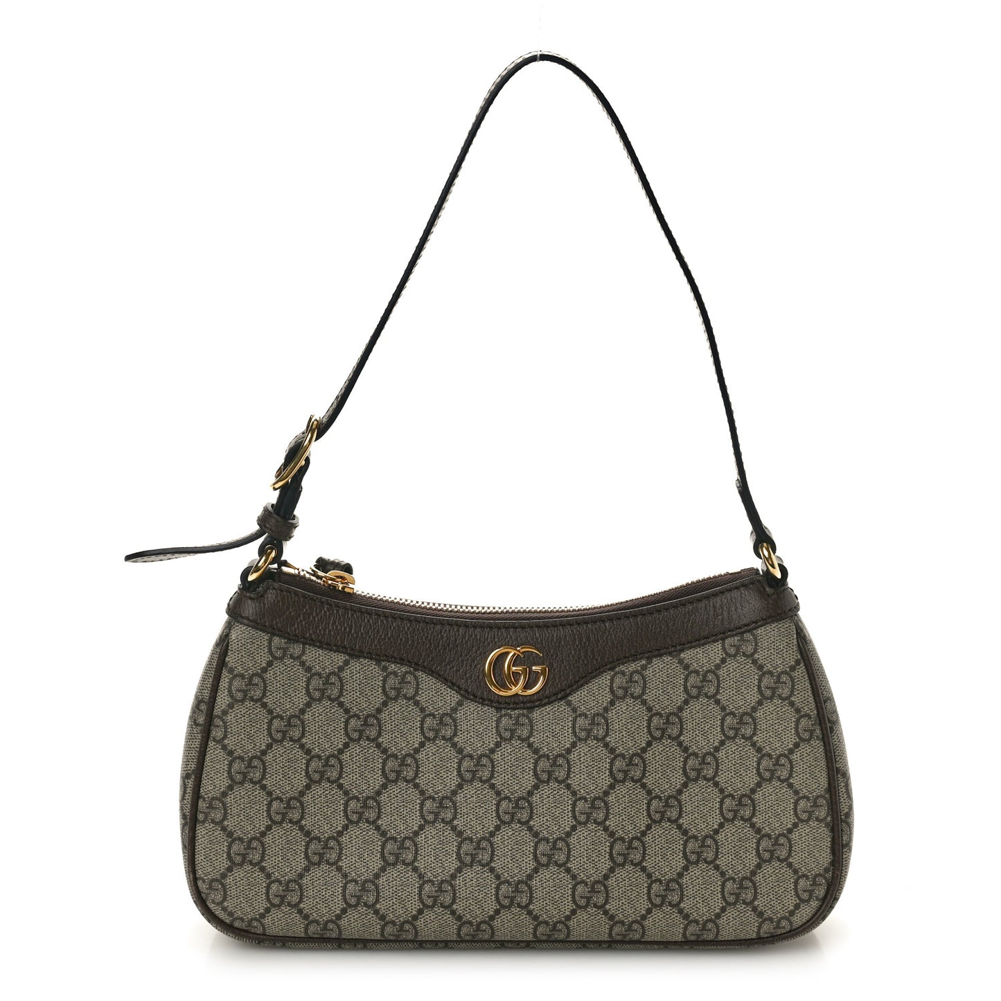 GG Supreme Monogram Textured Dollar Calfskin Small Ophidia Hobo Beige Ebony New Acero