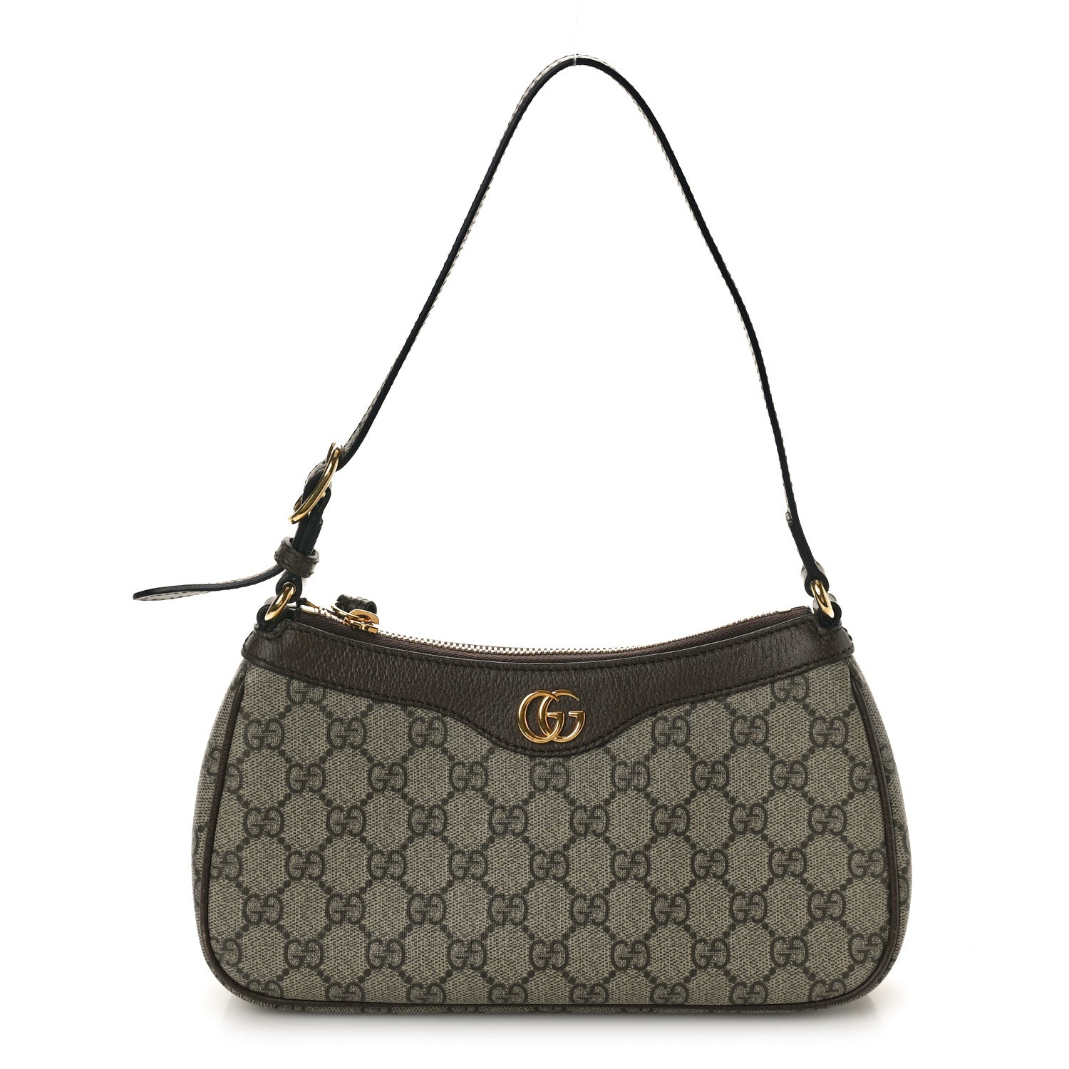 Gucci GG Supreme Monogram Textured Dollar Calfskin Small Ophidia Hobo Beige Ebony New Acero 1 of 10