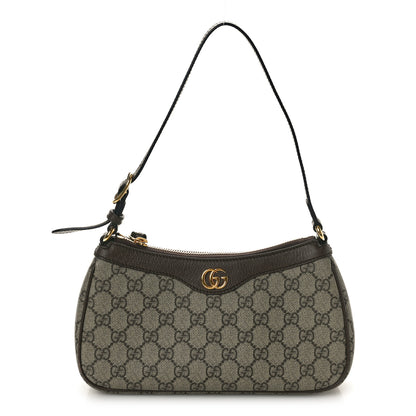 Gucci GG Supreme Monogram Textured Dollar Calfskin Small Ophidia Hobo Beige Ebony New Acero 1 of 10
