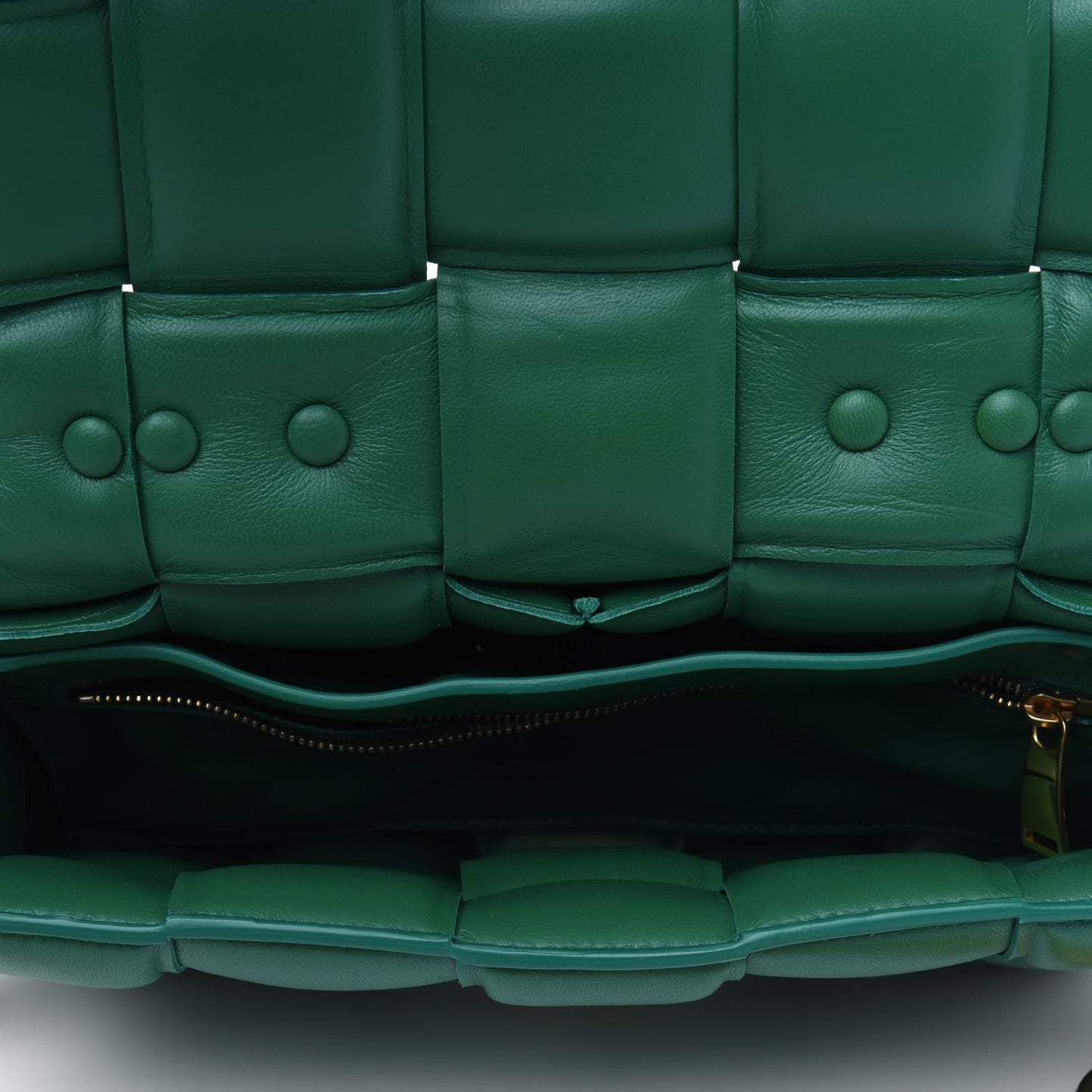 Lambskin Maxi Intreccio Padded Chain Cassette Crossbody Bag Racing Green