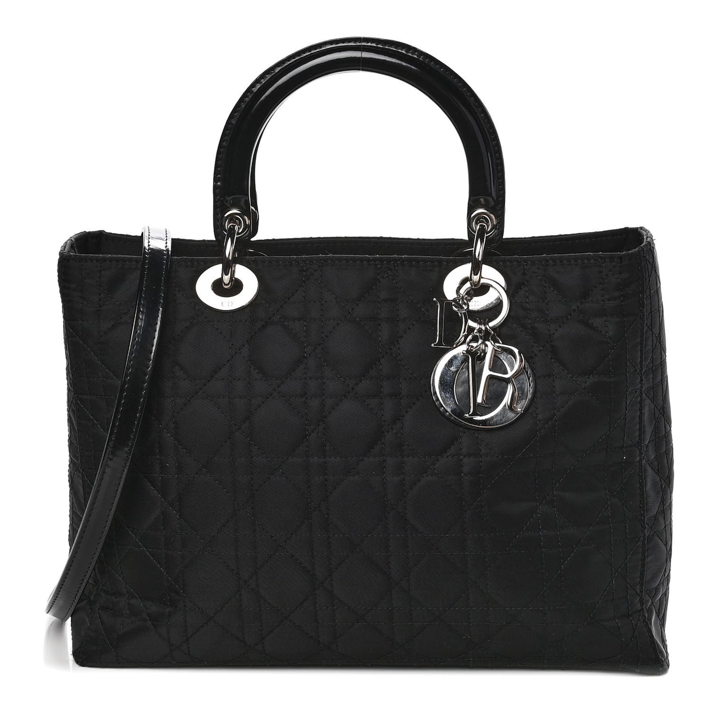 Nylon Cannage Large Lady Dior Black