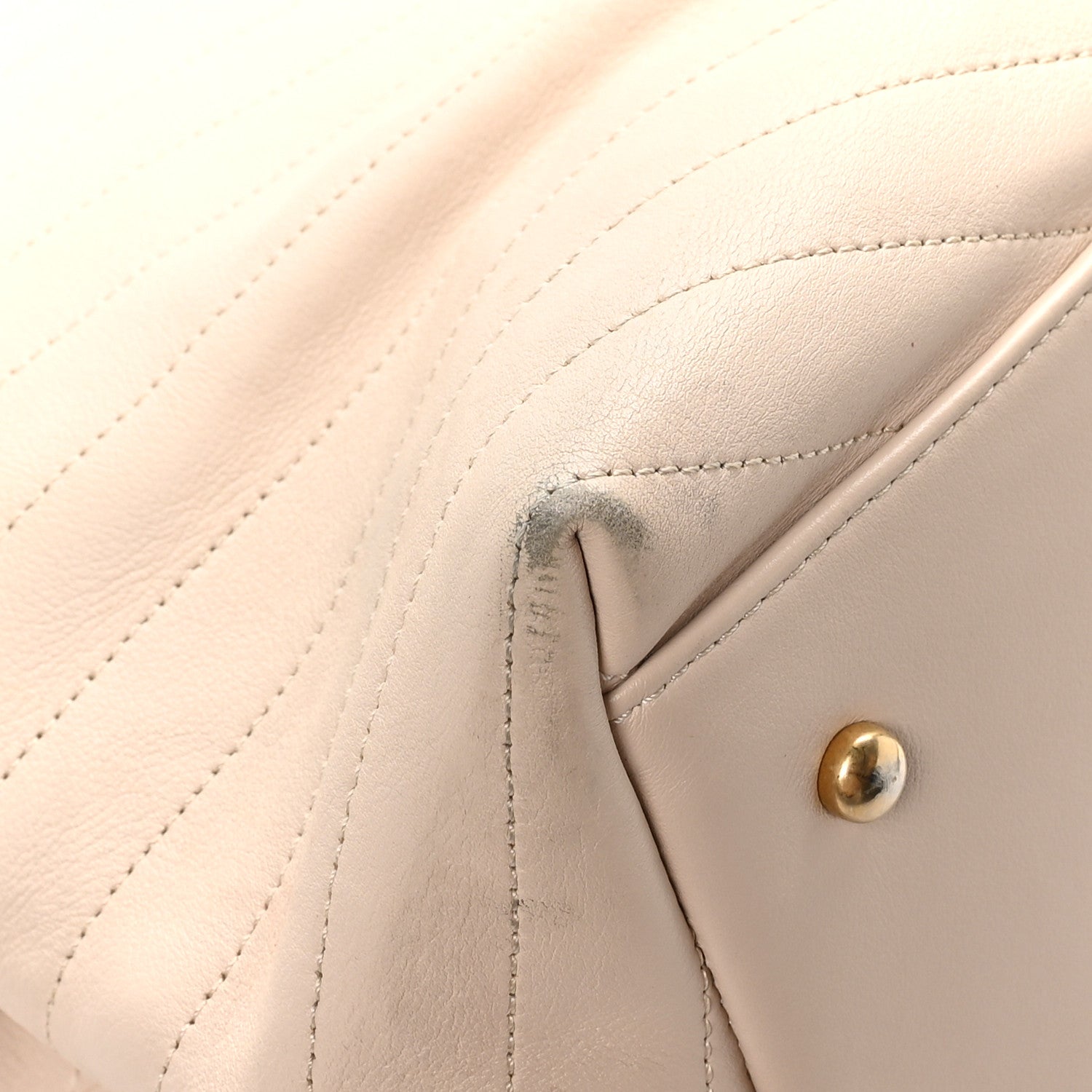 Chanel Calfskin Elaphe Stitched Large Chevron Chic Shopping Bag Beige 11 of 21