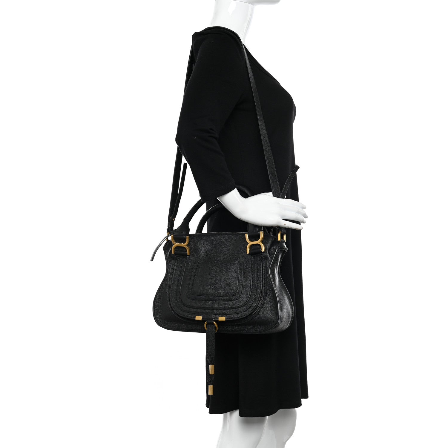 Chloe Calfskin Small Marcie Satchel Black 2 of 12