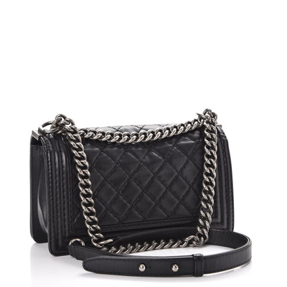 Chanel Calfskin Double Stitch Medium Boy Flap Black 3 of 8