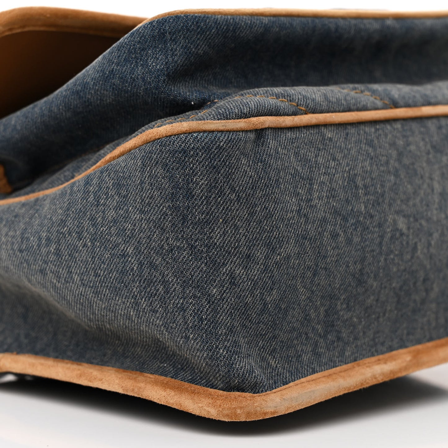 Denim Suede Monogram Medium Niki Chain Satchel Blue Cinnamon
