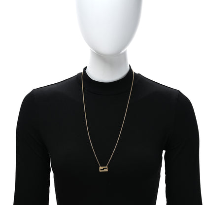 Fendi Bronze Baguette Necklace Gold 3 of 5