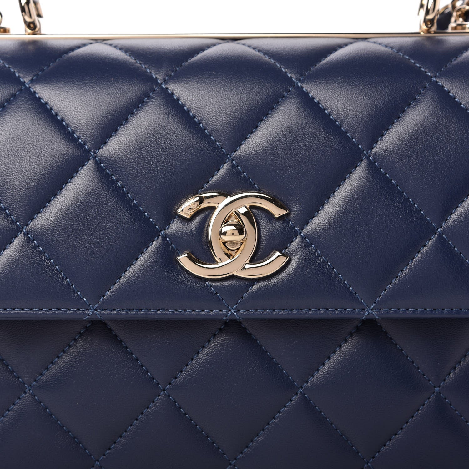 Chanel Lambskin Quilted Small Trendy CC Flap Dual Handle Bag Navy 10 of 10