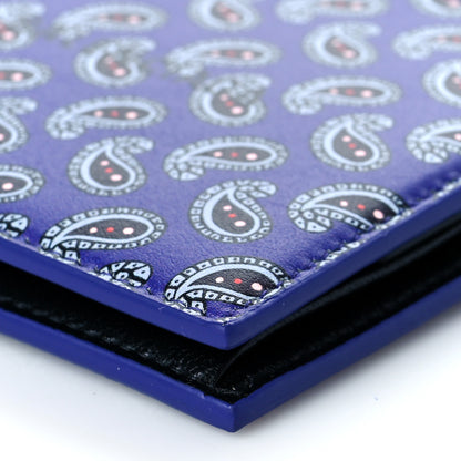 Balenciaga Calfskin Logo Paisley Square Bi-Fold Wallet Blue 9 of 11