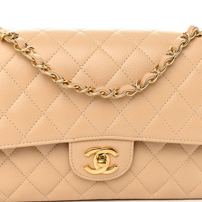 Chanel Caviar Quilted Medium Double Flap Beige 8 of 11