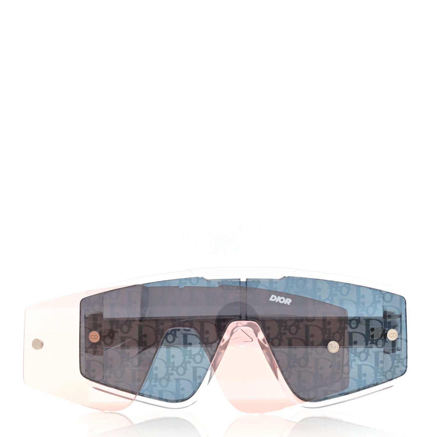 Christian Dior Acetate Oblique Diorxtrem MU Mask Sunglasses Crystal Smoke Mirror 6 of 6