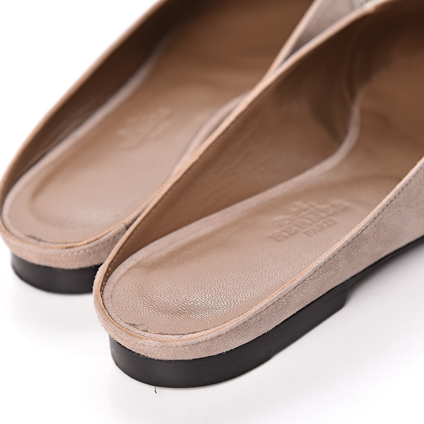 Suede Goatskin Crystal Roxane Mules 35 Champagne Rose Grey