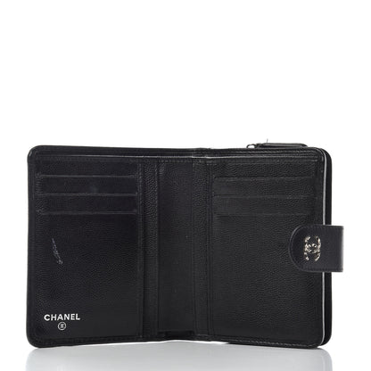 Chanel Caviar Sevruga French Compact Wallet Black 5 of 8