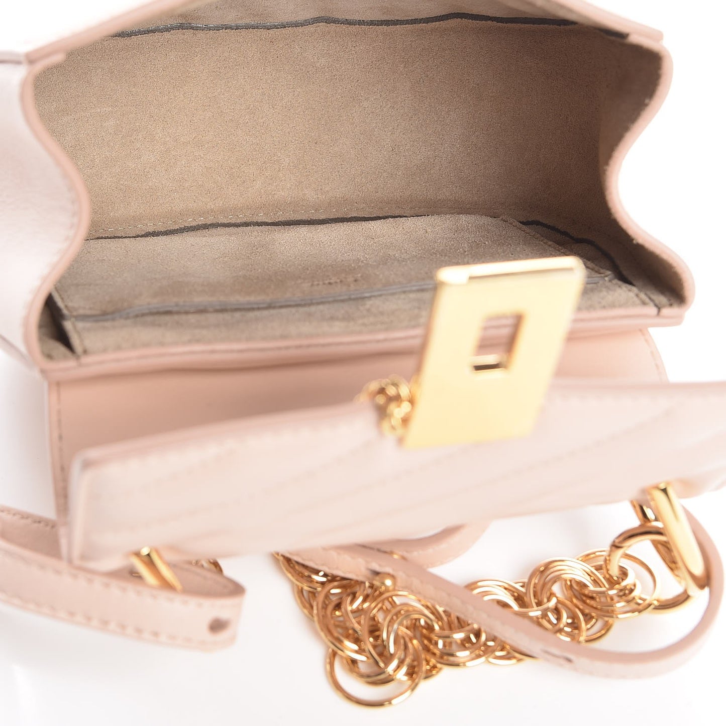 Calfskin Quilted Mini Drew Bijou Shoulder Bag Cement Pink