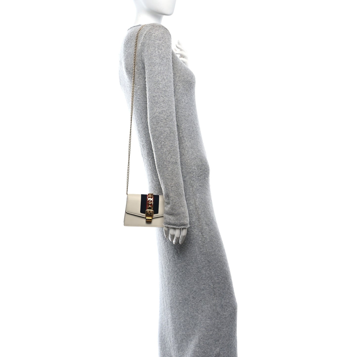 Calfskin Super Mini Sylvie Chain Shoulder Bag White