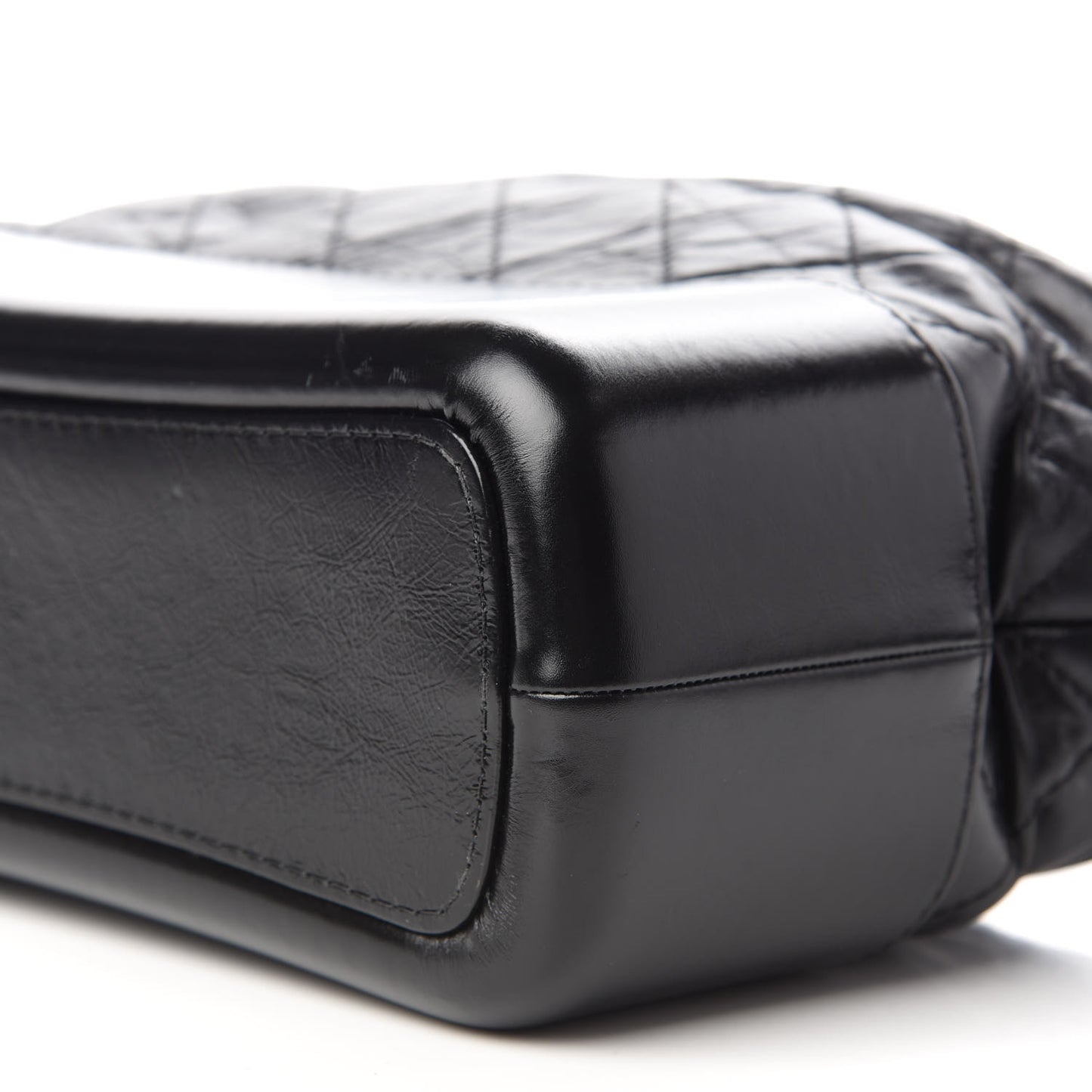 Aged Calfskin Quilted Medium Gabrielle Hobo Black