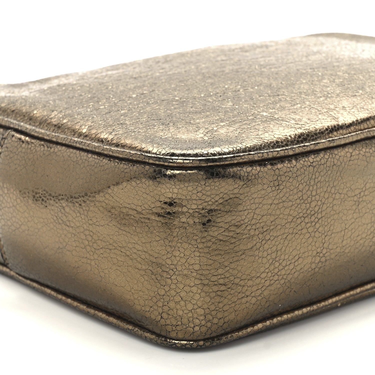 Saint Laurent Calfskin Lame Monogram Small Lou Camera Bag Gold Olive 11 of 12