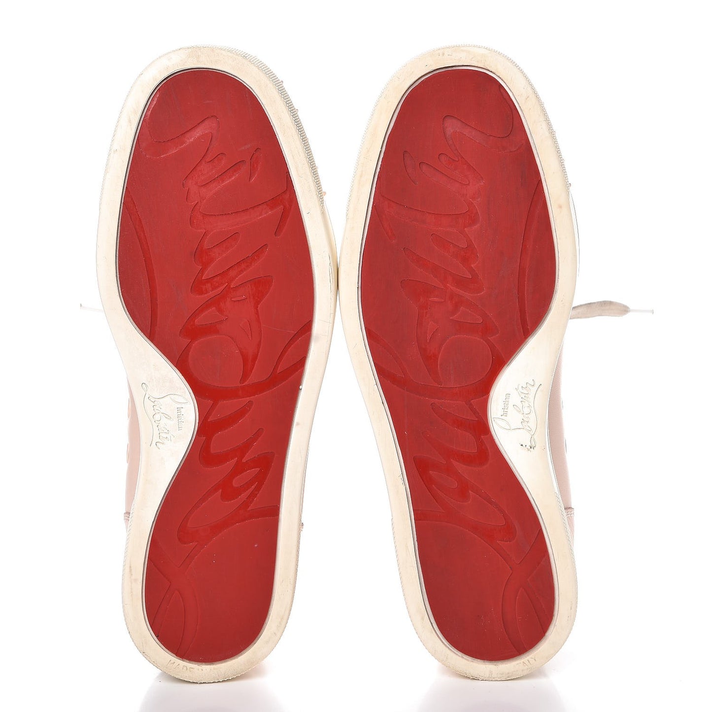 Patent Calfskin Lou Spikes Flat Sneakers 38 Poudre