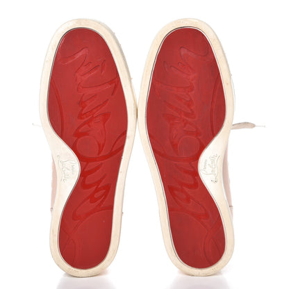Christian Louboutin Patent Calfskin Lou Spikes Flat Sneakers 38 Poudre 7 of 28