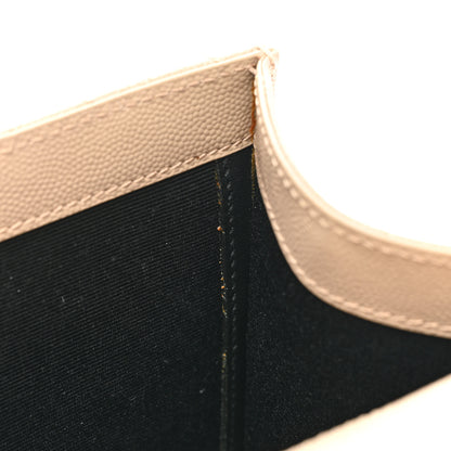Saint Laurent Grain De Poudre Textured Mixed Matelasse Medium Triquilt Monogram Satchel Dark Beige 9 of 13