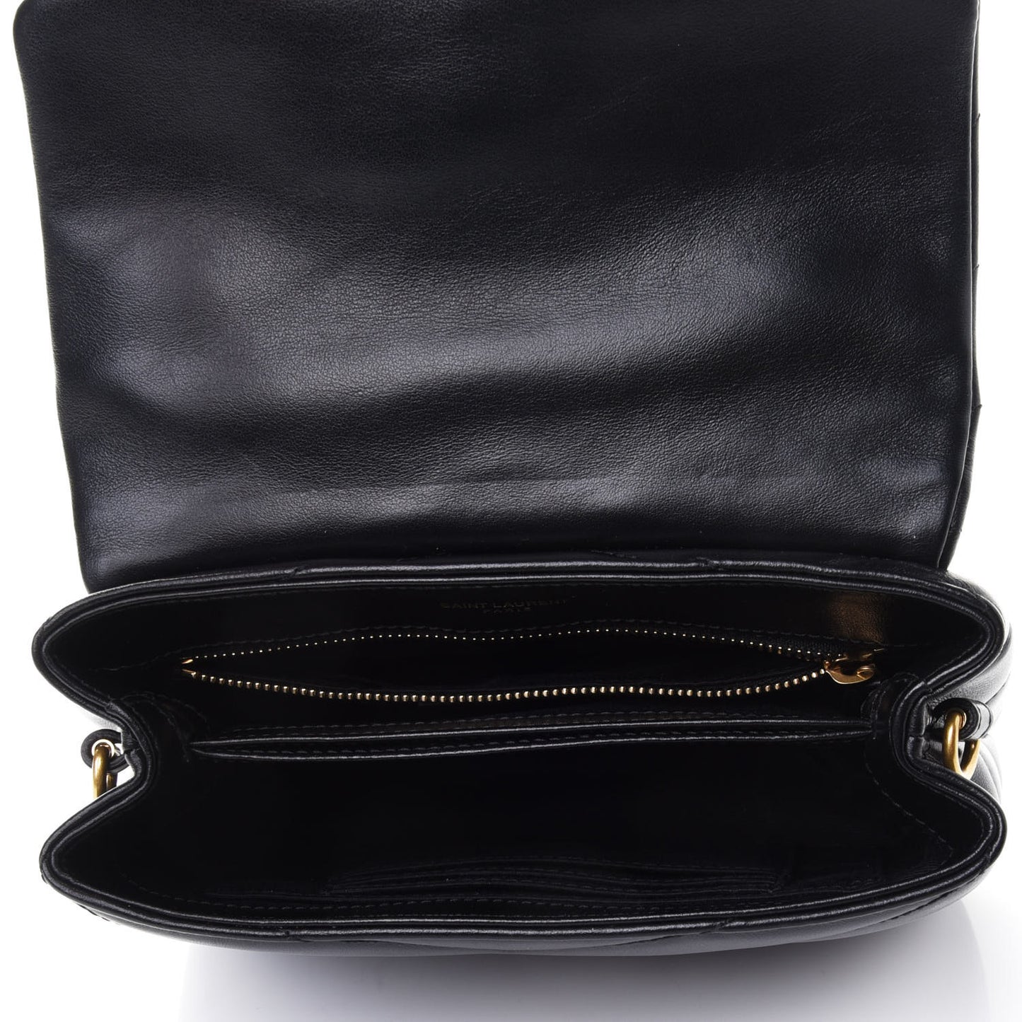 Calfskin Y Quilted Monogram Toy Loulou Crossbody Bag Black