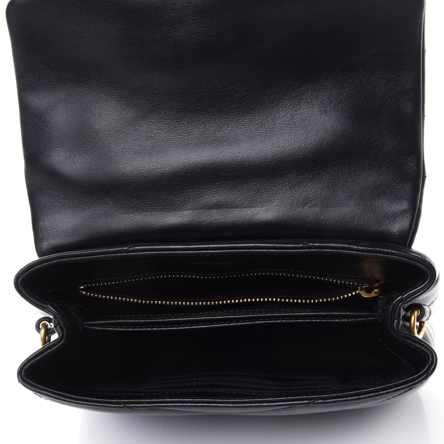 Saint Laurent Calfskin Y Quilted Monogram Toy Loulou Crossbody Bag Black 4 of 4
