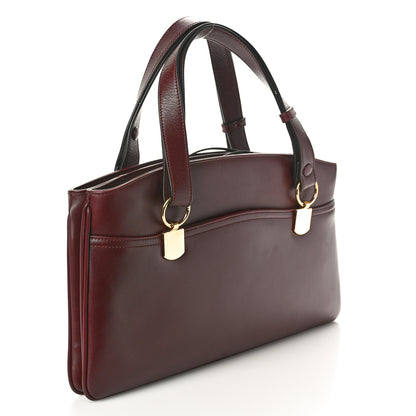 Gucci Vitello Palmellato Lux Large Arli Top Handle Bag Vintage Bordeaux 3 of 10