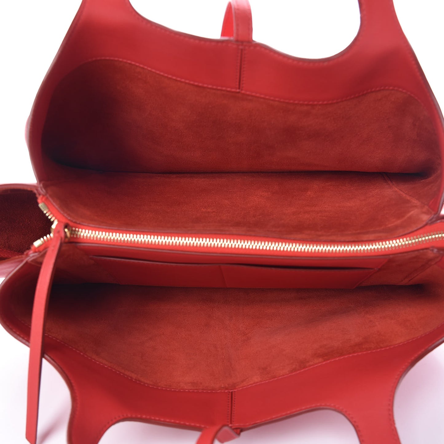 Supple Natural Medium Tri-Fold Bag Scarlet