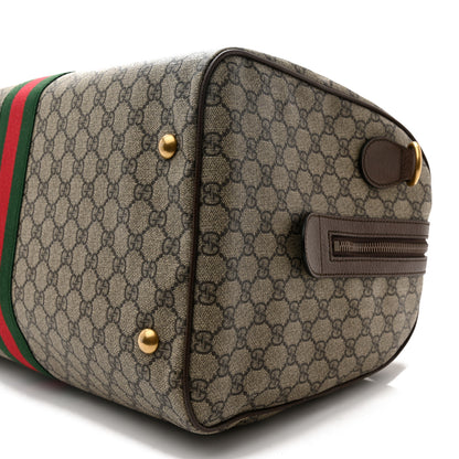 Gucci GG Supreme Monogram Textured Dollar Calfskin Web Medium Ophidia Carry-On Duffle Bag Beige Ebony New Acero 10 of 12