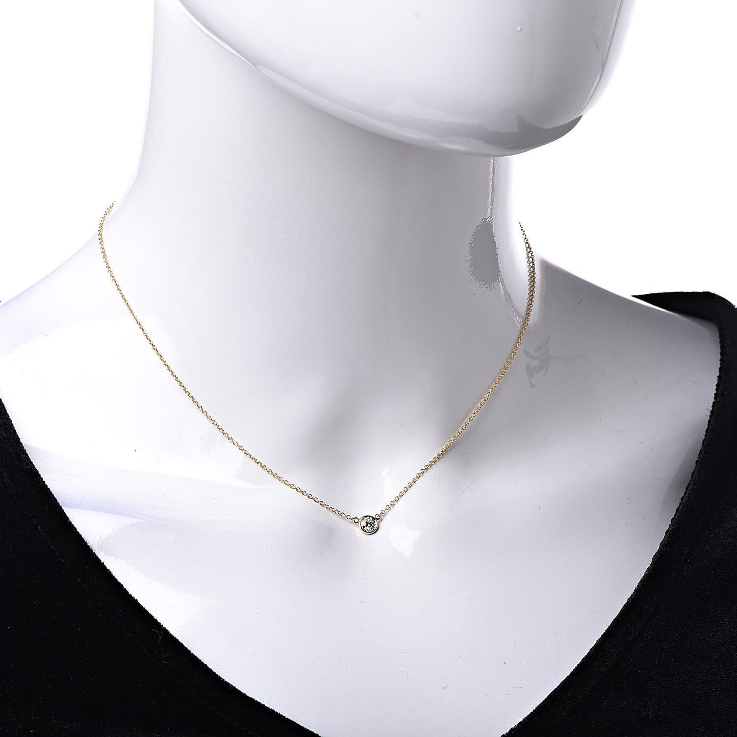 18K Yellow Gold Diamond .20ct Elsa Peretti Diamonds by the Yard Pendant Necklace